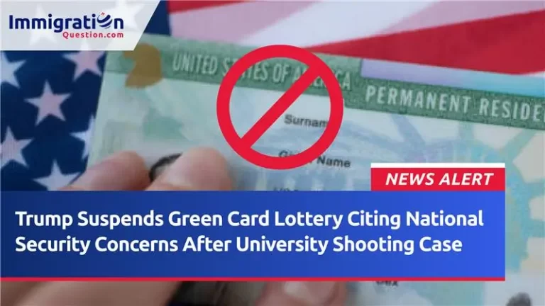 Trump Suspends Green Card Lottery Citing National Security Concerns After University Shooting Case
